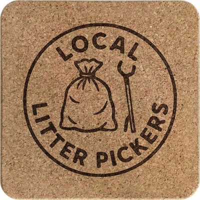 Quadratischer Korkuntersetzer/Topfständer ''Local Litter Pickers'' (TR00030420)