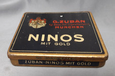 Cigaretten Blechdose NINOS mit Gold G. Zuban M&uuml;nchen 20 Zigaretten Kgl. Bayer.