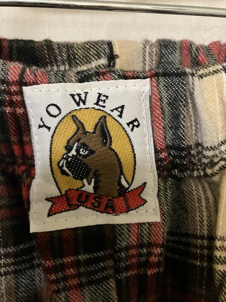 Pantalones de Colección Yo Wear Max Boxxer NIÑOS S Rojo Nuevo de Lote Antiguo 100% Algodón Franela EE. UU. con Bolsillos Foto 2 de 3