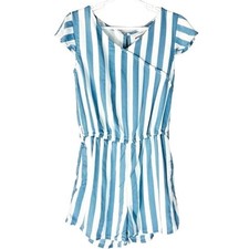 Abercrombie Kids White Blue Striped Romper