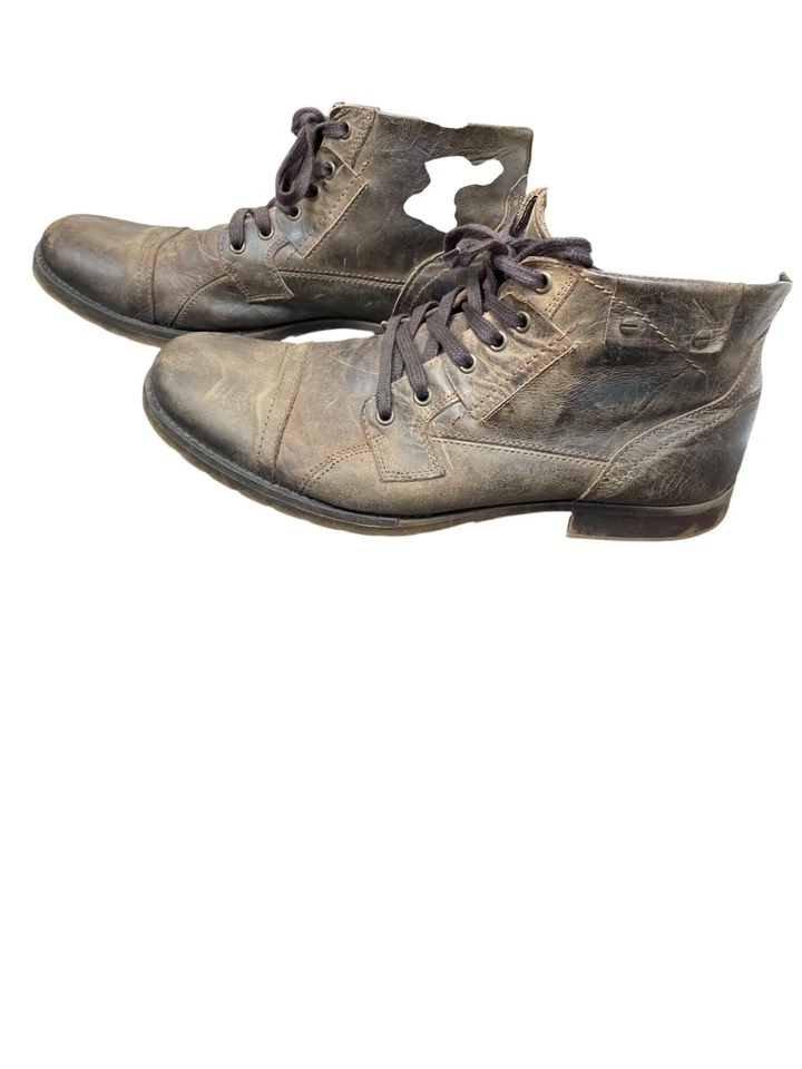 Bullo Boxer Hombres Cuero Marrón Botines Chukka Botas Talla 13 SKU 9519 Foto 3 de 4