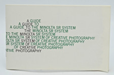 Minolta 1980s Original Guide To The SR System of Creative Photography, English
