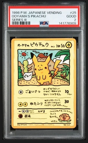 Pikachu Ooyama’s Pikachu PSA 2 Japanese Pokémon Card