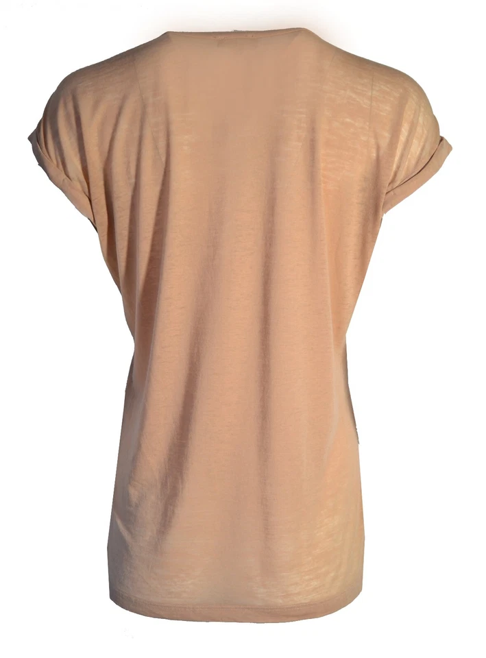 Armani Jeans Women's T-Shirt Crystal Rhinestone Love Heart Peach Top Size M L XL - Image 3 of 3