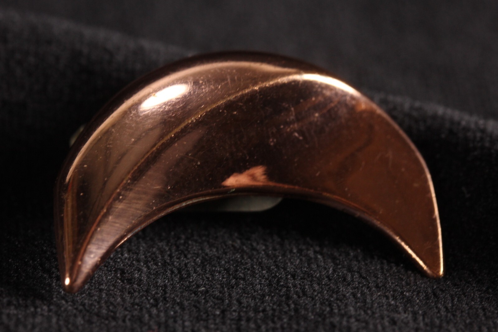 Renoir Signed Solid Copper Earrings Crescent Moon… - image 4