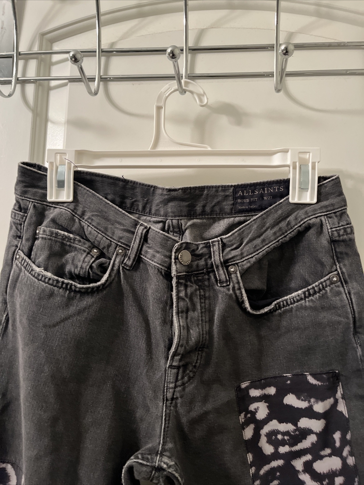 ALLSAINTS Leopard Patch Jeans Pockets Size 27 Wom… - image 2