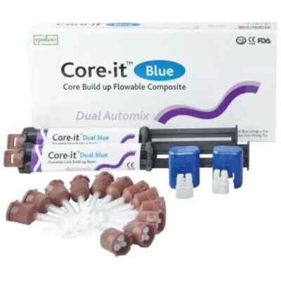 New Dental Spident Core it Blue - Dual Syringe Pack 10 gm X 2 Free II Ship