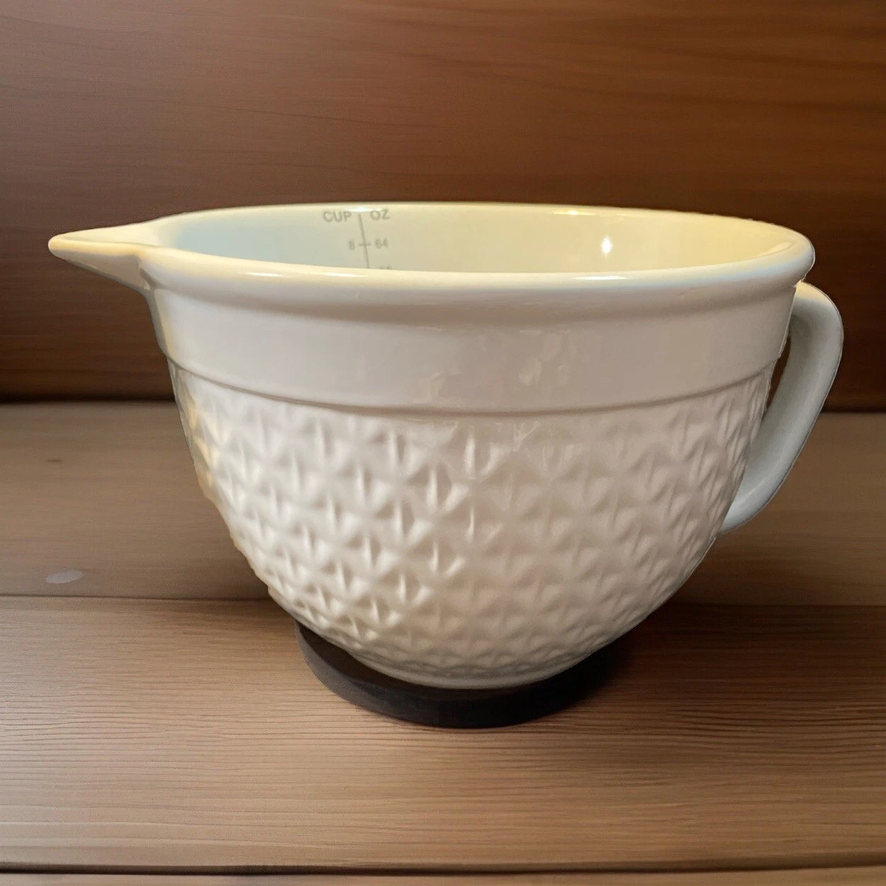 Denmark Tools For Cooks Mixing Batter Bowl Porcelain Basket Weave Pattern 64oz