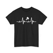 Badminton Shirt, Badminton Sports Lovers Badminton Heartbeat Women Men Shirt 