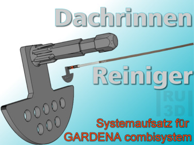 Dachrinnenreiniger, Aufsatz passend für GARDENA combisystem, Dachrinnen reinigen