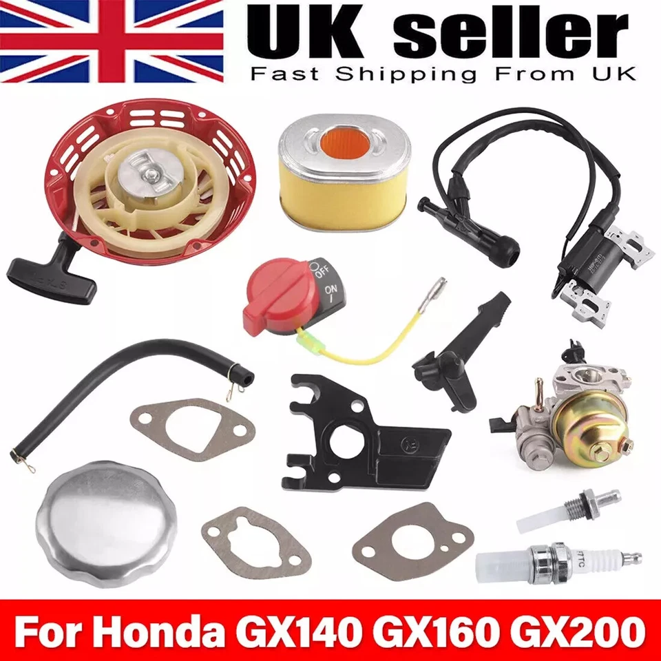 Honda GX200 GX140 GX160 Service Kit Carburetor Plug Ignition Coil Recoil Gaskets - Image 2 of 4