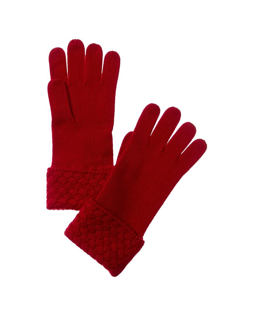 Кашемировые перчатки Sofiacashmere с вышивкой в виде корзины Женские красные Os 6490₽