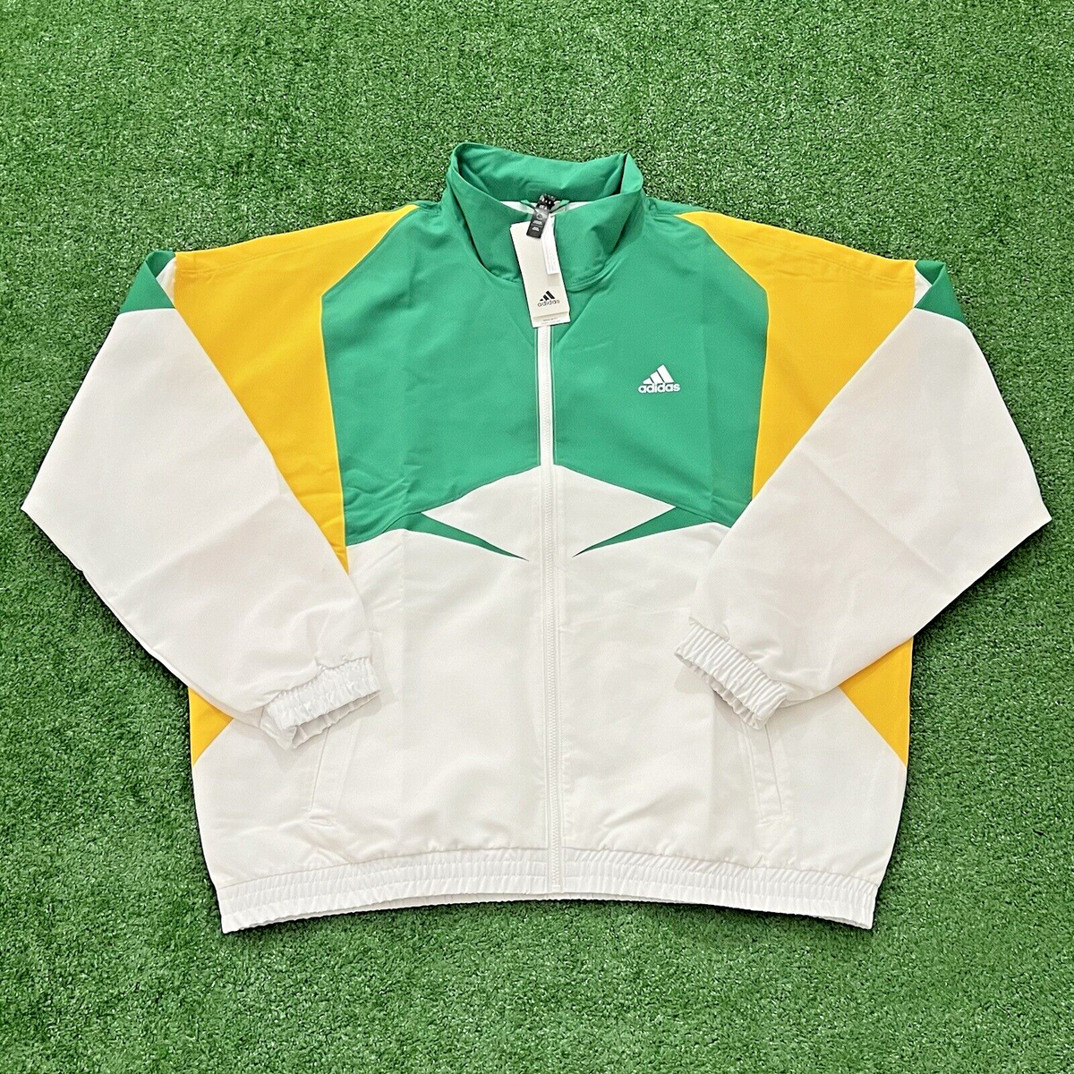90) Adidas Woven Colorblock Full-Zip Oversized Track Jacket 90) Adidas Woven Colorblock Full-Zip Oversized Track Jacket