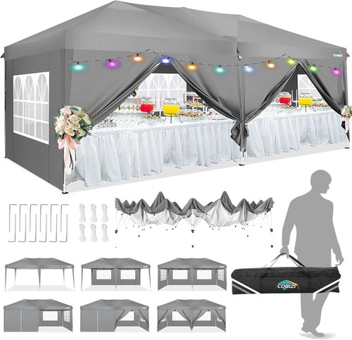 COBIZI Pabellón Plegable 3x6/3x4,5m Impermeable Protección UV Carpa Fiesta con Bolsa de Transporte - Imagen 163 de 213