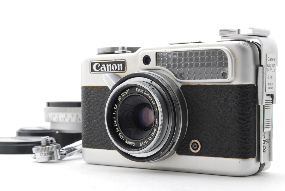 2 Lens [Exc+5] Canon Demi C Half Frame Film Camera 28mm 50mm