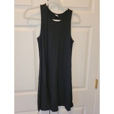 Women Old Navy Solid Black Sleeveless Knit Swing Dress size Small