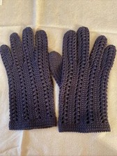 Women's Crochet gloves - Navy Blue Size M Pre-owned.