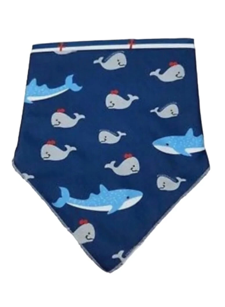 Moon And Stars Baby Bandana Bibs 2 Count Whales and Crabs 0-24 Months