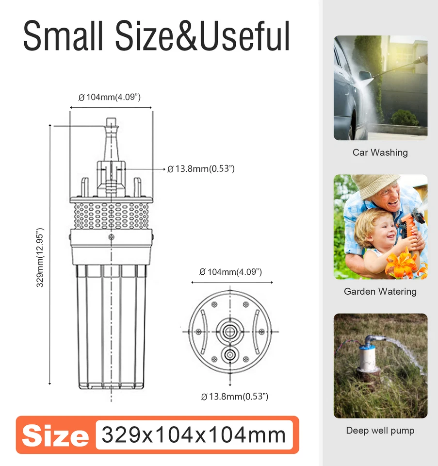 Solar Water Pump Kit -12V DC Submersible Well Water Pump &100W Solar Panel ,Farm - Image 3 of 4