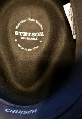 MODISCHE MÜTZEN STETSON CRUISER KNAUTSCHBAR SCHWARZ HUT 100% WOLLE GRÖSSE SMALL - Bild 7 von 7