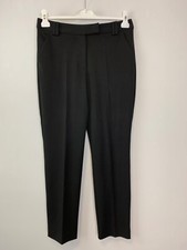 WHISTLES TROUSERS 10 BLACK Stretchy Mid Rise Straight Leg Dress Pant Office