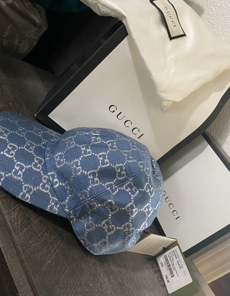 Nueva gorra de béisbol azul Gucci GG Foto 2 de 3