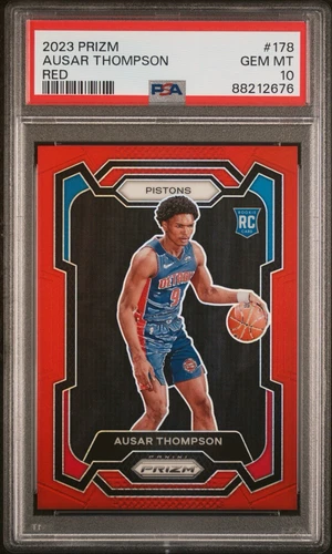 Ausar Thompson 2023-24 Panini Prizm #178 Red RC 137/299 PSA Gem Mint 10! Pistons