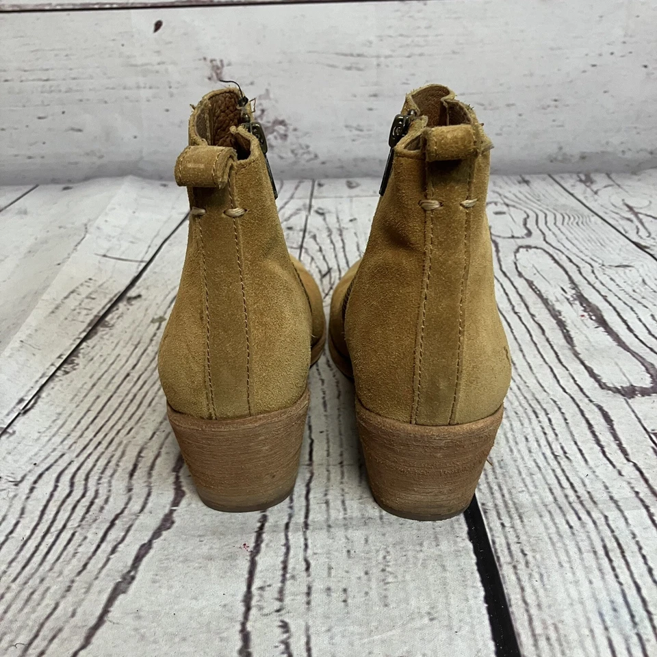 Botas de gamuza Frye para mujer talla 6B Alton Chelsea tacón cuero marrón brandy Foto 4 de 4