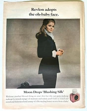 1967 REVLON Blush Cosmetics Vintage Ad 14x11" Retro Chic Salon Spa Decor