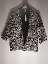 Chico's Travelers Printed Soutache Jacket Animal Print Size 3 NWT 149