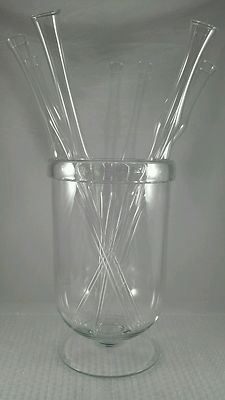 Champagne Wine No Base Long Stemmed (8) Flutes & Ice Bucket Wedding Toasting Set
