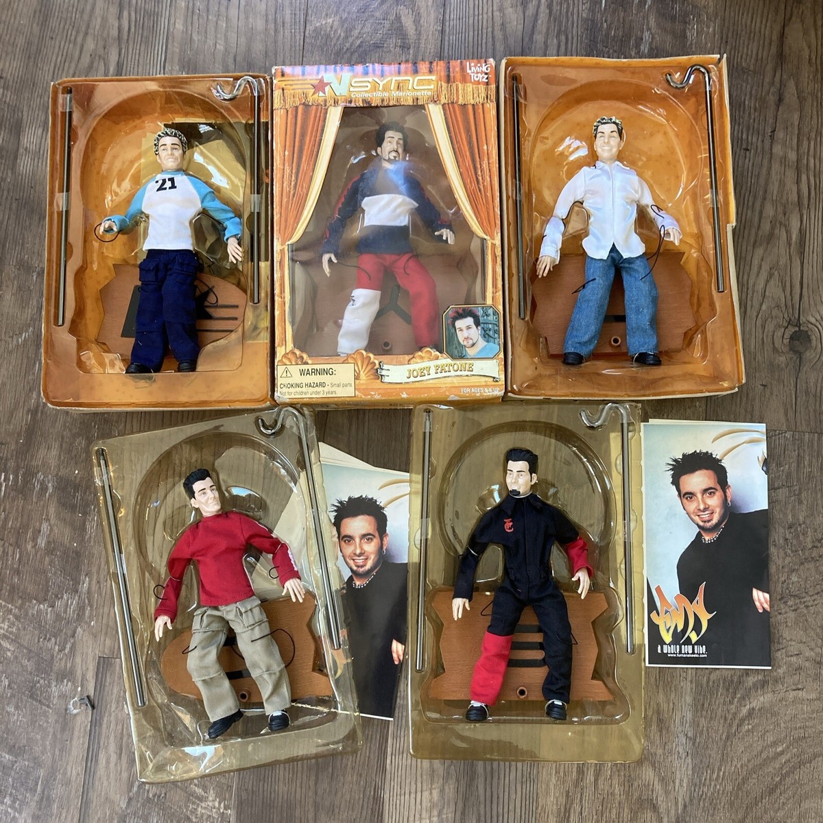 NSYNC Marionette Dolls With Stands Used Damaged Box