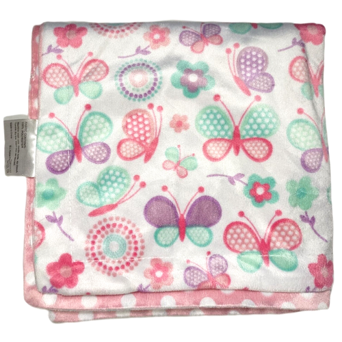 SL Home Fashions Butterfly Polka Dot Blanket Pink White RN 119741