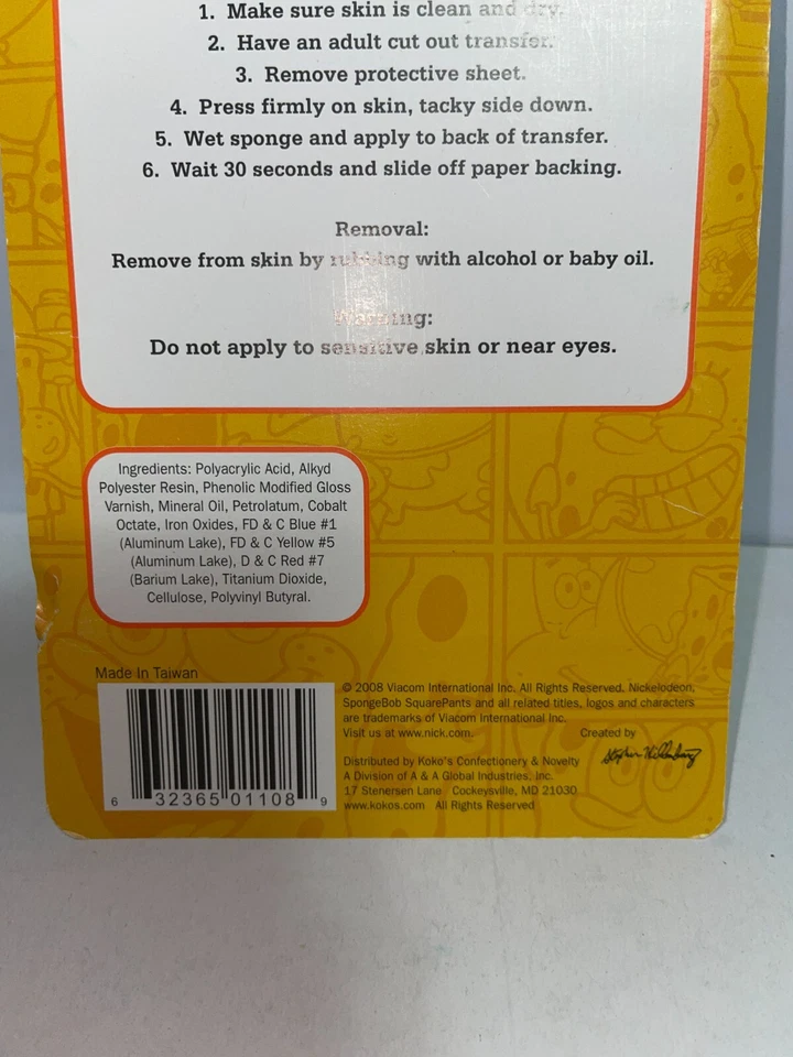 43 Tatuajes Temporales Favor Cumpleaños Niños Bob Esponja Pantalones Cuadrados Nickelodeon Foto 3 de 3