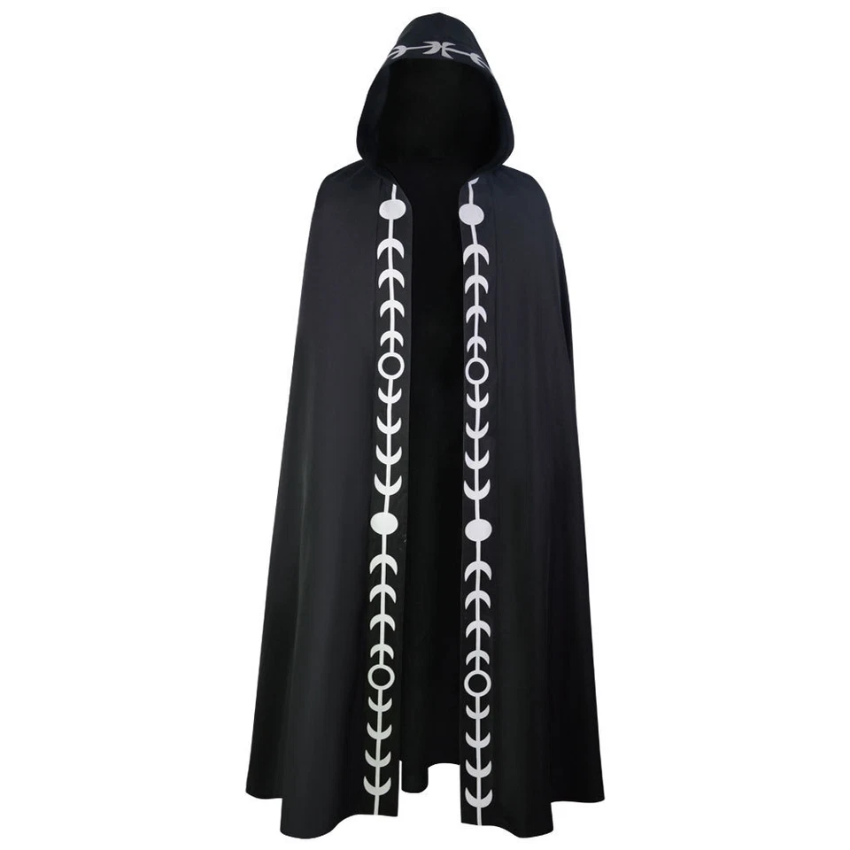Medieval Renaissance Cloak Halloween Costume Outfit Long Hooded Cape S-4XL 1pc - Image 3 of 4