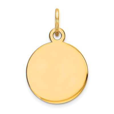Avariah Massiv 14K Gelbgold Runde Scheibe Charm - 18 mm