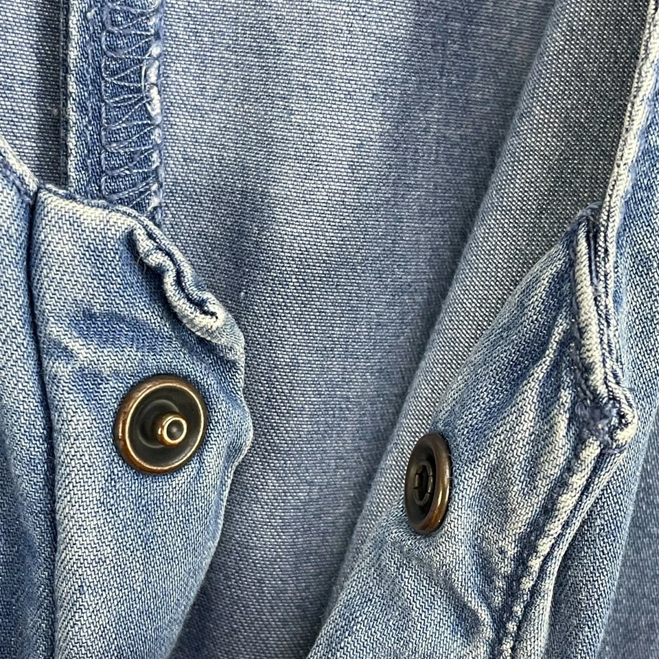 Macacão feminino ONE TEASPOON pequeno cambraia corte zíper bainha mangas 3/4 - Imagem 3 de 4