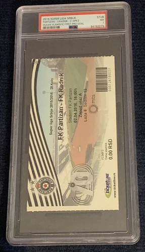 2016 Dusan Vlahovic 1st PRO Goal Ticket PSA 7 Partizan VS Radnik