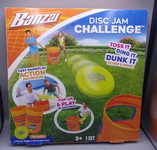 Banzai Disc Jam Challenge Outdoor Disc Toss Family Yard & Beach Party Game- NEW