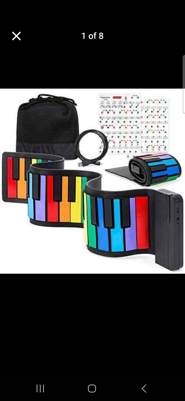 49-Key Roll-Up Rainbow Piano Keyboard - Portable & Flexible Silicone Piano-image