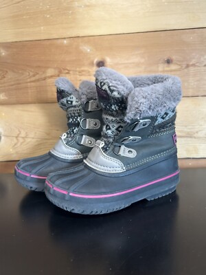 London Fog Tottenham Girls Winter Snow Ski Blizzard Boots Pink/Black Size 11