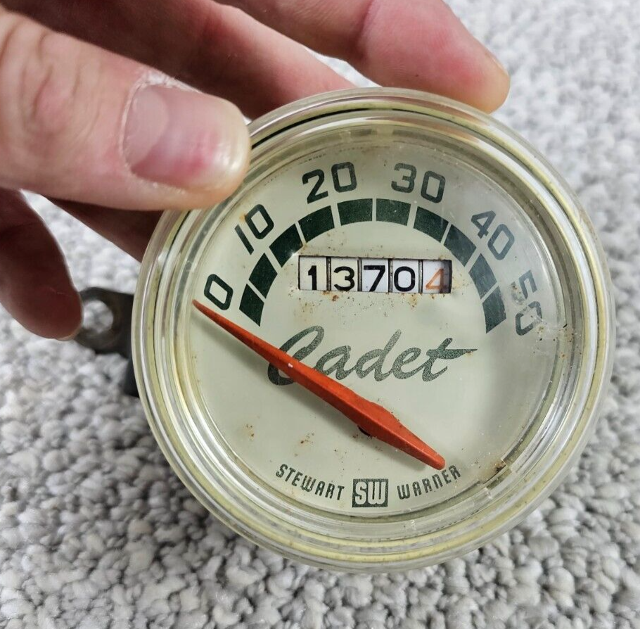 Vintage Stewart Warner CADET Bicycle Speedometer with Bracket