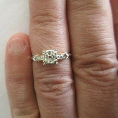 Vintage 14K Gold Diamond Engagement Ring Old Mine H-VS2  Value=$6,750