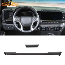 Center Console Screen Lower Trim Cover Decor Black Wood For Chevy Silverado 22+