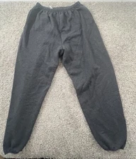 Vintage 90s Streetwear Mens Large Blank Cuffed Sweatpants Joggers Gray