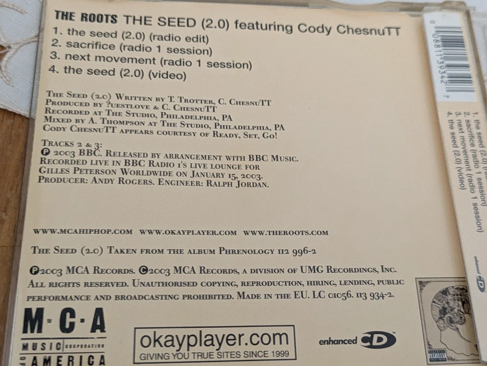 The Roots featuring Cody Chesnutt The Seed (2.0) 2003 Hip Hop Enhanced Maxi Sing - Bild 2 von 4