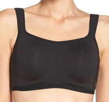  72 Natori 731050 Yogi Convertible Underwire Sports Bra, Black, Size 32C.