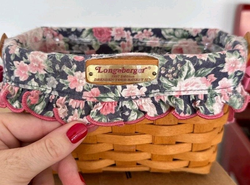 🧺 Longaberger 1997 Dresden Tour Basket II Combo – Signed by Family ✍️