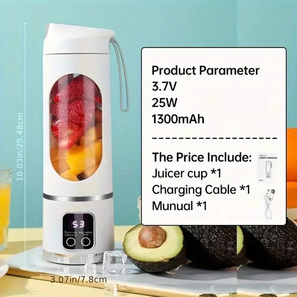 1 small portable blender and juicer - rechargeable via USB, 