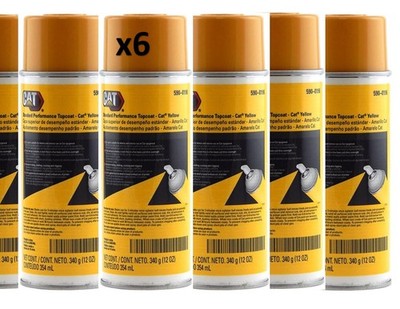 6 PACK OF CATERPILLAR YELLOW PAINT AEROSOL 458-9587- 590-0196 GENUINE CAT 4C4200
